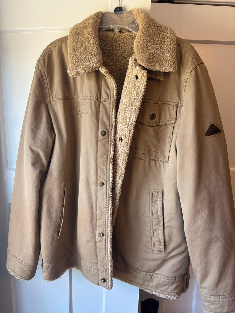 Men's Tan Sherpa-Lined Field Jacket